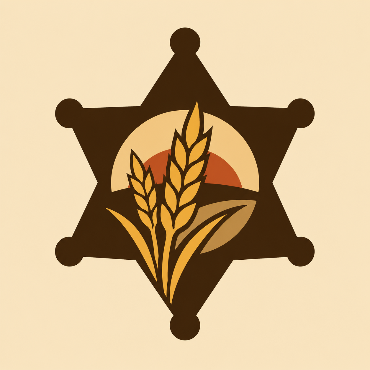 Western Rye Guide sheriff-star and wheat emblem